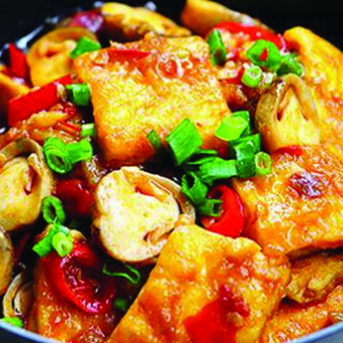 Cơm đậu hủ kho nấm